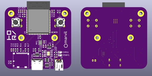 KiCad 3D 查看器中的第二版设计(正面和背面)