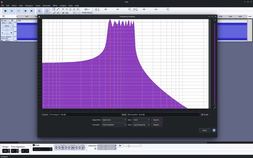 录制的 MFSK 音调的频率分析